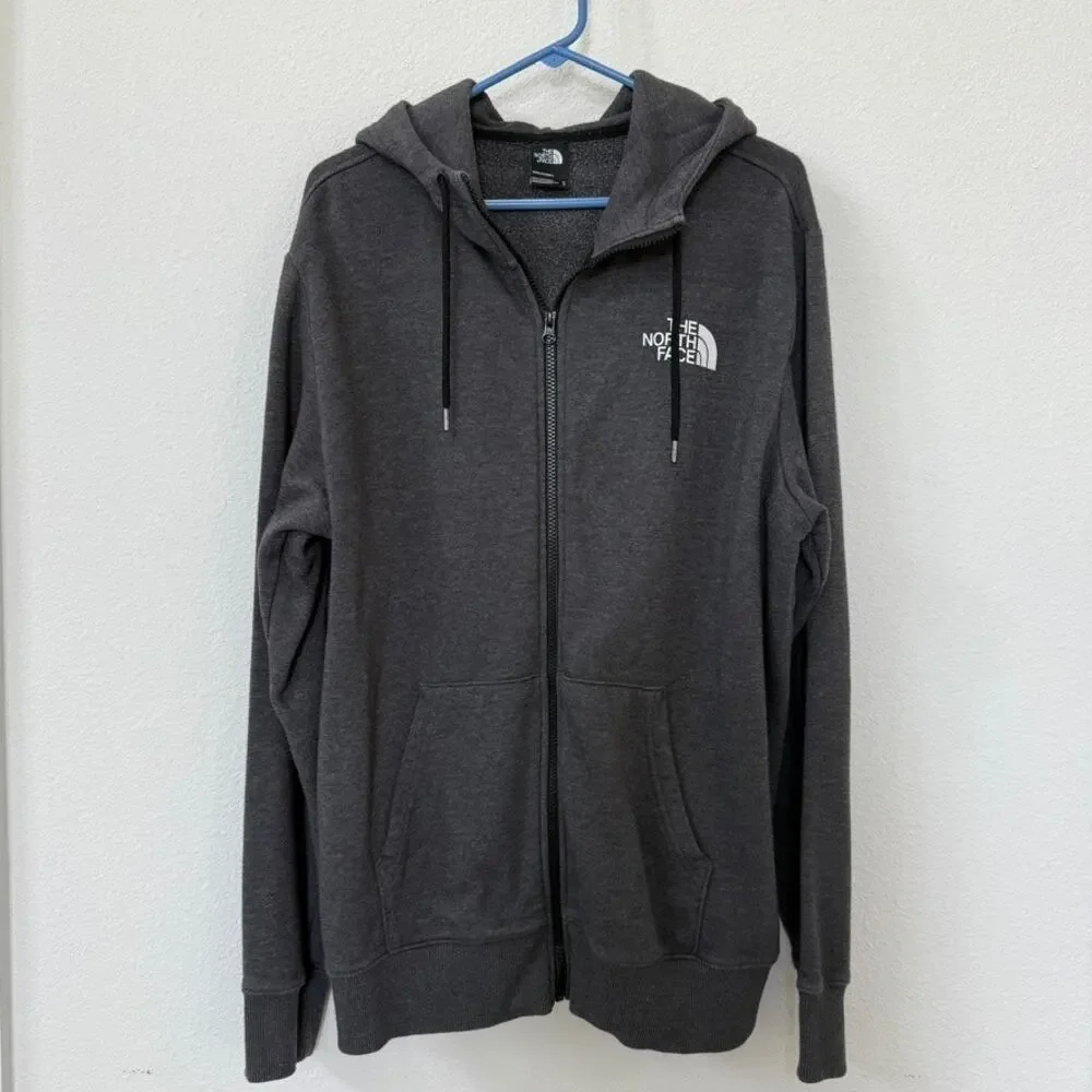 The North Face Full Zip Hoodie‎ Charcoal Gray Fleece Lined Sweatshirt Men XL